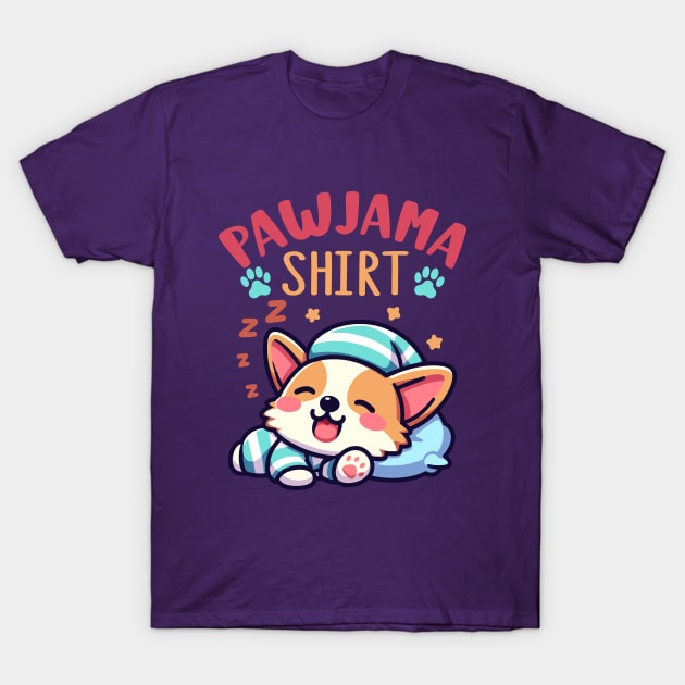 Pawjama Shirt Cute Sleeping Corgi Dog Funny Kawaii T-Shirt by Cuteness Klub